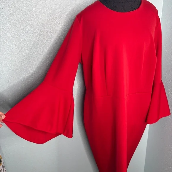 Eloquii Red Plus Size Bodycon Midi Dress - Picture 5 of 10